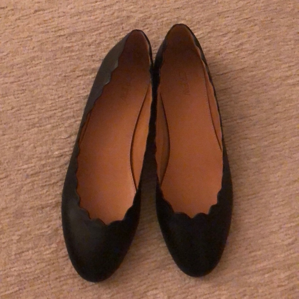 J Crew scalloped ballet flats size 9.5